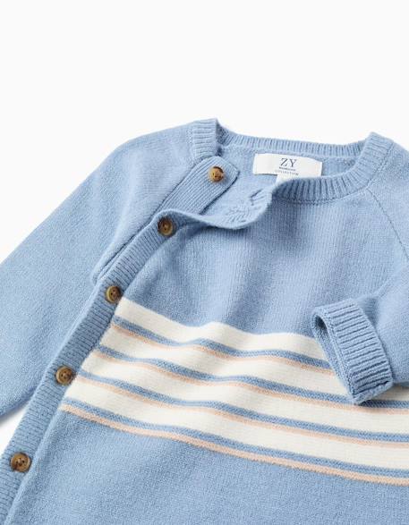 Combinaison en maille à rayures Bleu clair 3 - vertbaudet enfant 