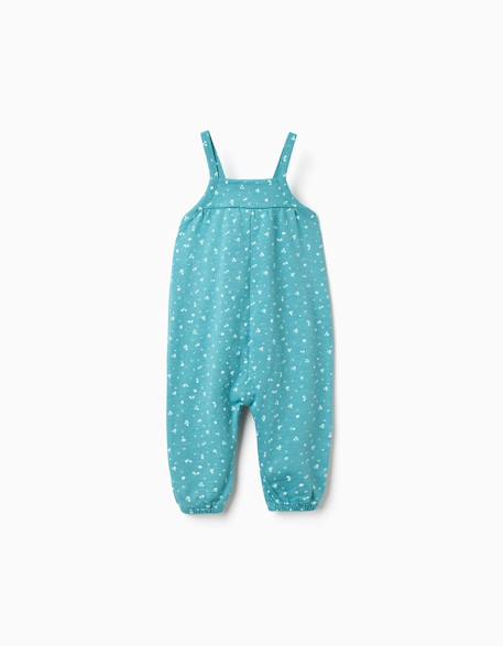 Combinaison en coton à motif floral Bleu 1 - vertbaudet enfant 
