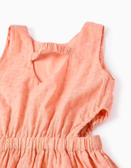 Robe en coton à pois suisses et découpes Orange clair 3 - vertbaudet enfant 