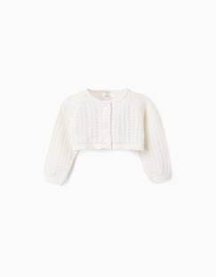 -Gilet boléro en maille ajourée