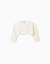 Gilet boléro en maille ajourée Beige clair 1 - vertbaudet enfant 