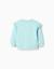 Sweat en coton avec imprimé floral et volants Bleu clair 2 - vertbaudet enfant 