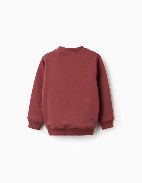 Sweat en coton avec imprimé en relief et poche Marrón 2 - vertbaudet enfant 