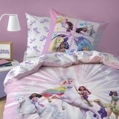 Linge de maison et décoration-Linge de lit enfant-Taie d'oreiller-Parure de lit imprimée, l'école des licornes, unicorn academy stars