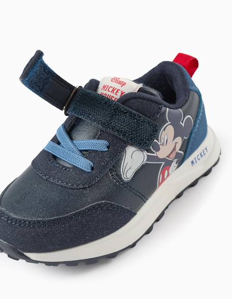 Baskets bi-matière avec imprimé mickey Bleu foncé 4 - vertbaudet enfant 