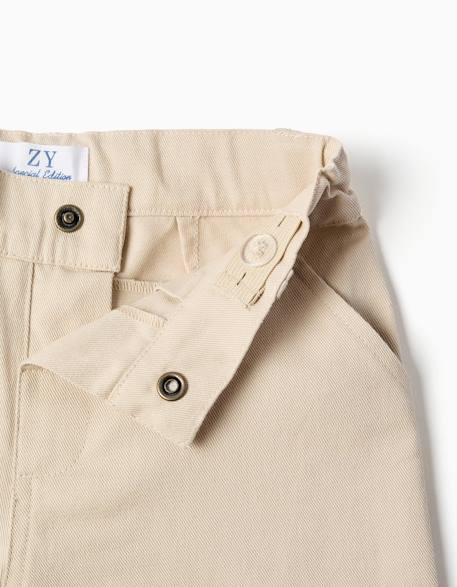 Ensemble chemise à manches courtes et short en coton Beige clair 4 - vertbaudet enfant 