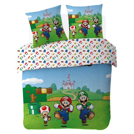 Housse de couette super mario coton Bleu 2 - vertbaudet enfant 