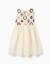Robe bi-matière avec fleurs au crochet Blanc 2 - vertbaudet enfant 
