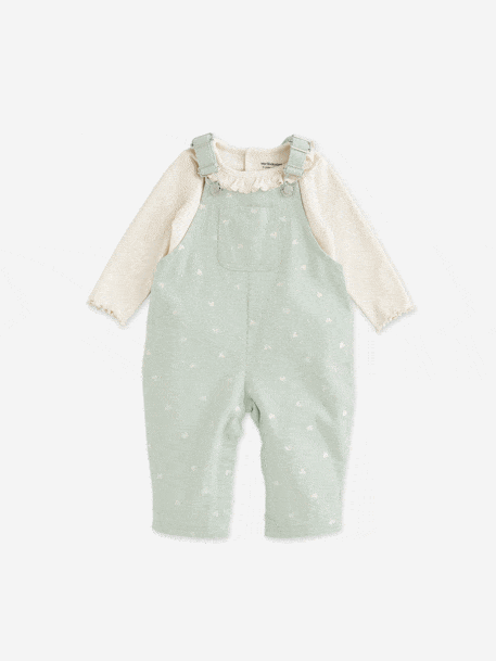 Ensemble salopette T-shirt bébé cœur vert d'eau 11 - vertbaudet enfant 