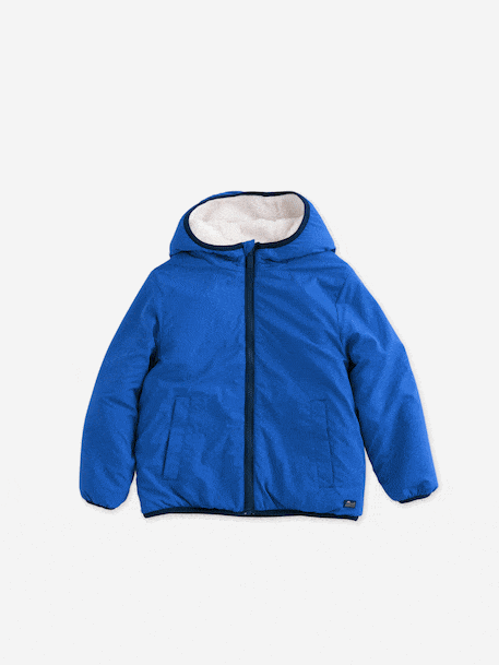 Blouson sherpa réversible bleu roi 1 - vertbaudet enfant 