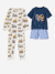 Lot 2 pyjama court et long bleu océan 1 - vertbaudet enfant 