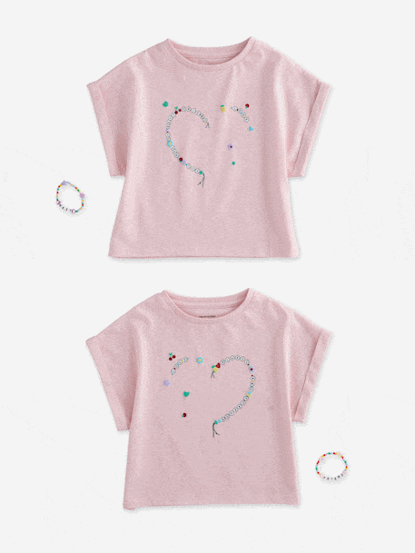 Lot T-shirt et bracelets meilleures amies lilas 1 - vertbaudet enfant 