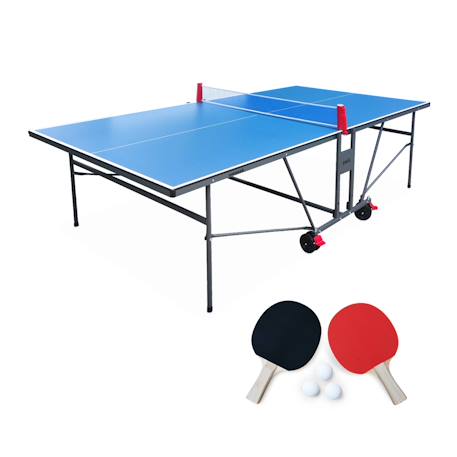 Table de ping pong indoor, avec 2 raquettes et 3 balles, utilisation intérieure Bleu+Gris 2 - vertbaudet enfant 