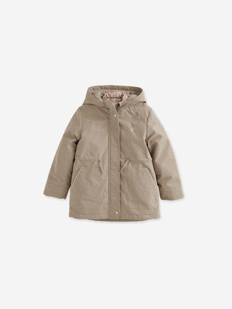 Fille-Manteau, veste-Manteau, parka, blouson-Parka fille 3 en 1 parka et coupe-vent imprimé fleurs