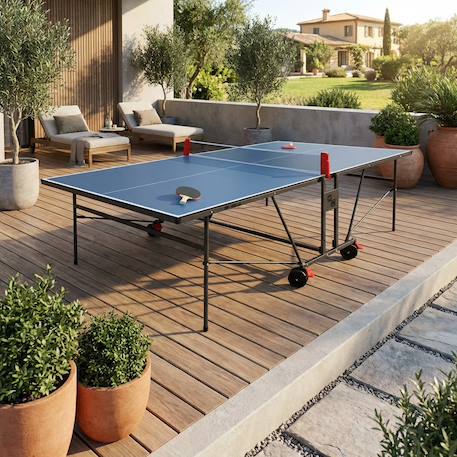 Table de ping pong indoor, avec 2 raquettes et 3 balles, utilisation intérieure Bleu+Gris 1 - vertbaudet enfant 