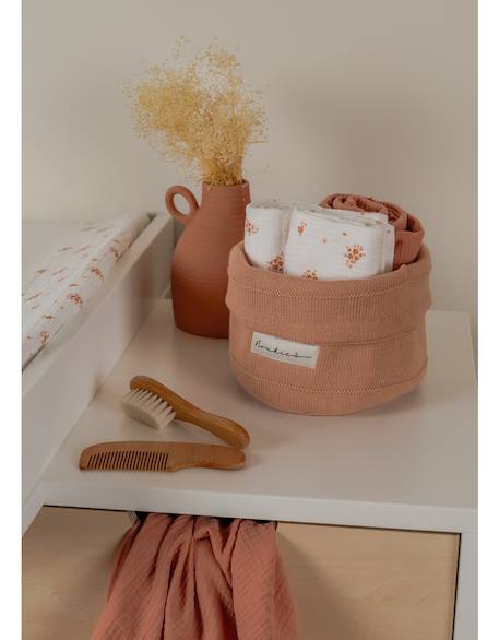 Panier de rangement en tricot bio Beige+Marron+Rose+Vert 11 - vertbaudet enfant 