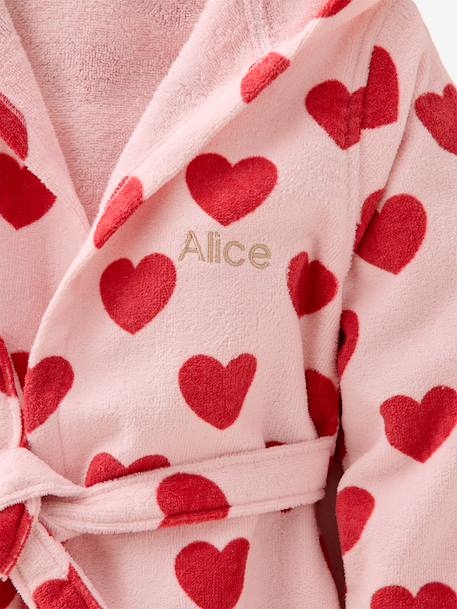 Peignoir en coton imprimé coeurs rose imprimé 3 - vertbaudet enfant 