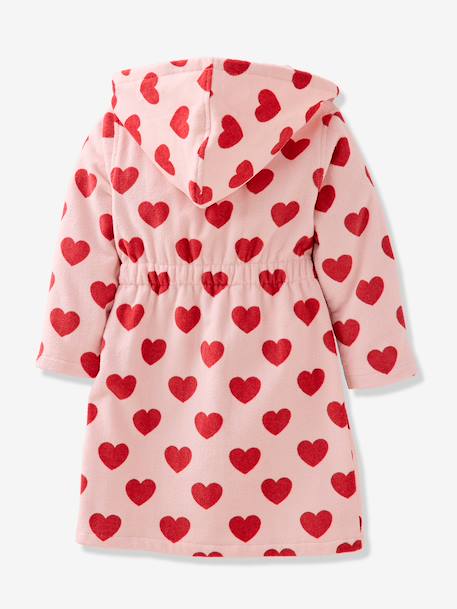Peignoir en coton imprimé coeurs rose imprimé 2 - vertbaudet enfant 