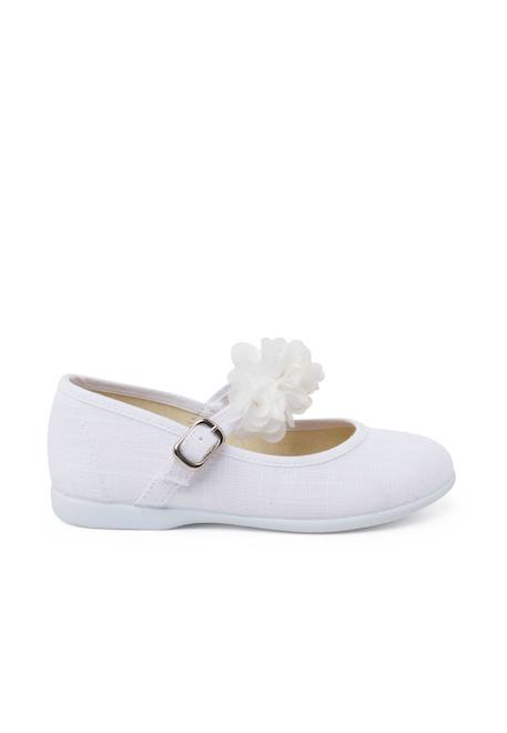 Chaussures babies cérémonie brazalet à fleurs Beige+Blanc 7 - vertbaudet enfant 