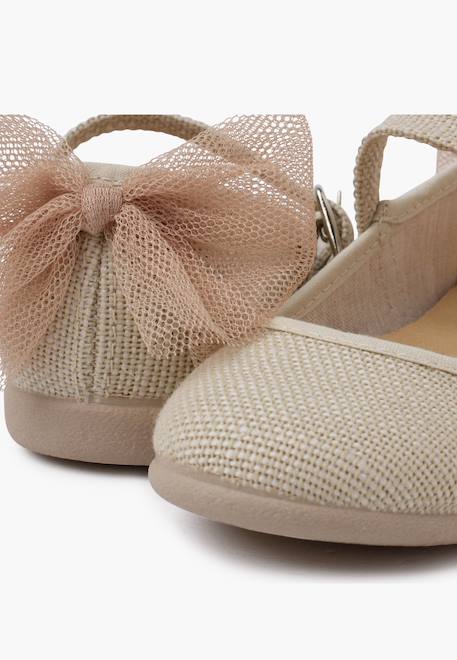 Chaussures babies cérémonie nœud de tulle Beige+Blanc+Menthe+Rose claire 6 - vertbaudet enfant 