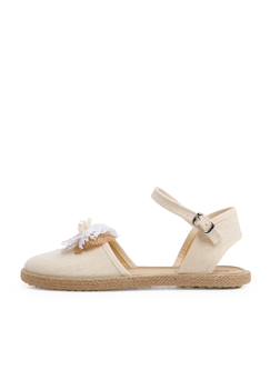 Chaussures-Espadrilles de cérémonie en lin avec nœud rustique