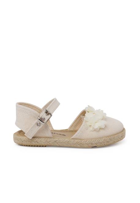 Espadrilles cérémonie fleurs organza Blanc+Écru 7 - vertbaudet enfant 