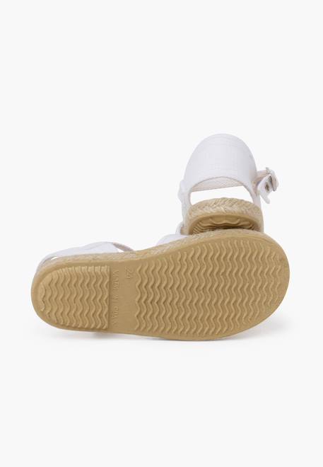 Espadrilles cérémonie fleurs organza Blanc+Écru 3 - vertbaudet enfant 