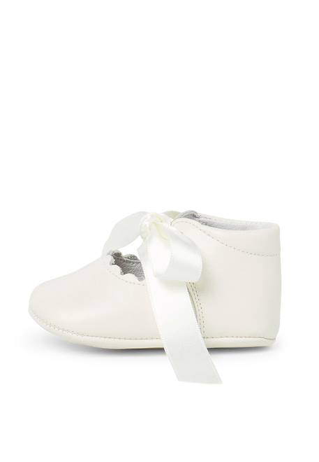 Chaussures à ruban pour cérémonies Beige+Blanc 1 - vertbaudet enfant 