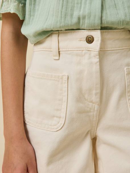 Short fille denim couleur Ecru+Rose tendre+Sable 3 - vertbaudet enfant 