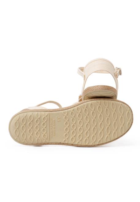 Espadrilles de cérémonie en lin avec nœud rustique Beige+Blanc 2 - vertbaudet enfant 