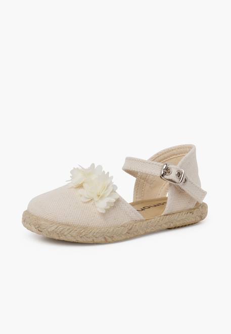 Espadrilles cérémonie fleurs organza Blanc+Écru 8 - vertbaudet enfant 