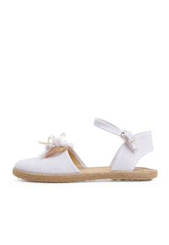 Chaussures-Espadrilles de cérémonie en lin avec nœud rustique