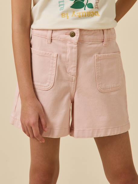 Short fille denim couleur Ecru+Rose tendre+Sable 9 - vertbaudet enfant 