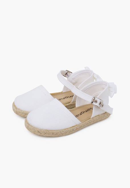 Espadrilles cérémonie nœud arrière en gros-grain Blanc+Écru 4 - vertbaudet enfant 