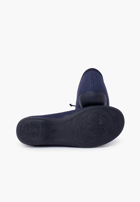 Ballerines de cérémonie en lin pour fille Blanc+Bleu marine+Écru 9 - vertbaudet enfant 