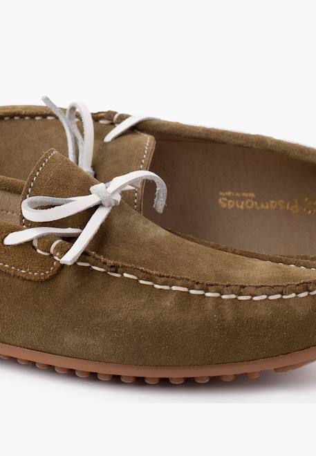 Mocassins de cérémonie en suède avec nœud pour garçon Vert 6 - vertbaudet enfant 