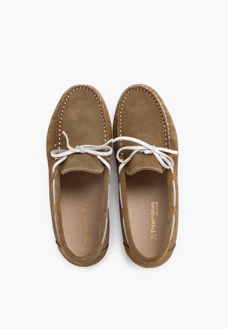 Mocassins de cérémonie en suède avec nœud pour garçon Vert 5 - vertbaudet enfant 