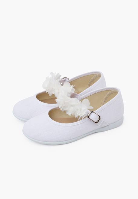 Chaussures babies cérémonie brazalet à fleurs Beige+Blanc 10 - vertbaudet enfant 