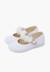 Chaussures babies cérémonie brazalet à fleurs Beige+Blanc 10 - vertbaudet enfant 