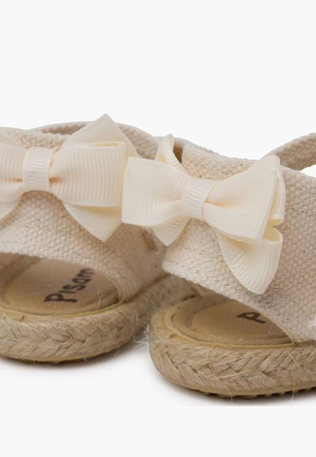 Espadrilles cérémonie nœud arrière en gros-grain Blanc+Écru 12 - vertbaudet enfant 