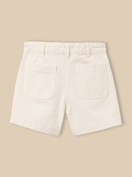 Short fille denim couleur Ecru+Rose tendre+Sable 2 - vertbaudet enfant 