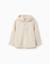 Chemise à manches longues en lin et coton avec capuche Beige clair+Bleu 1 - vertbaudet enfant 