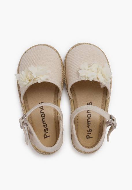Espadrilles cérémonie fleurs organza Blanc+Écru 11 - vertbaudet enfant 