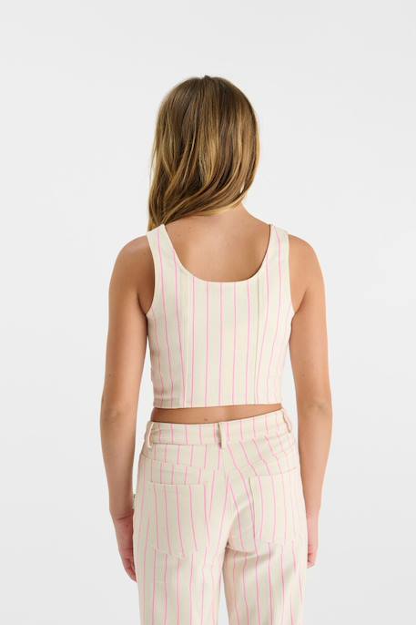 Top en jeans laifgi Pink fluo 4 - vertbaudet enfant 