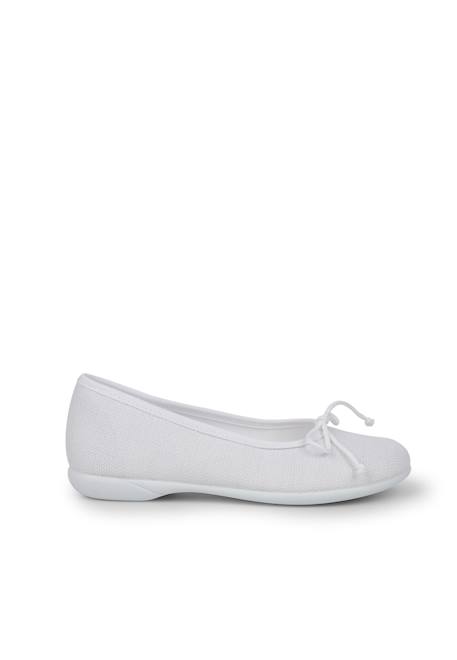 Ballerines de cérémonie en lin pour fille Blanc+Bleu marine+Écru 1 - vertbaudet enfant 