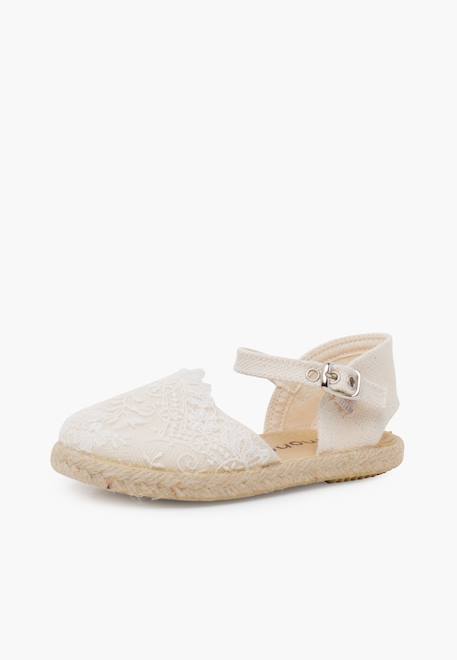 Espadrilles fille broderie cérémonie Écru 2 - vertbaudet enfant 