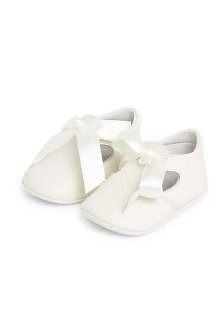 Chaussures à ruban pour cérémonies Beige+Blanc 4 - vertbaudet enfant 