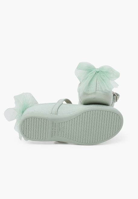 Chaussures babies cérémonie nœud de tulle Beige+Blanc+Menthe+Rose claire 15 - vertbaudet enfant 
