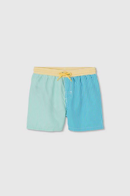Maillot de bain en tissu recyclé à rayures Blanc 1 - vertbaudet enfant 