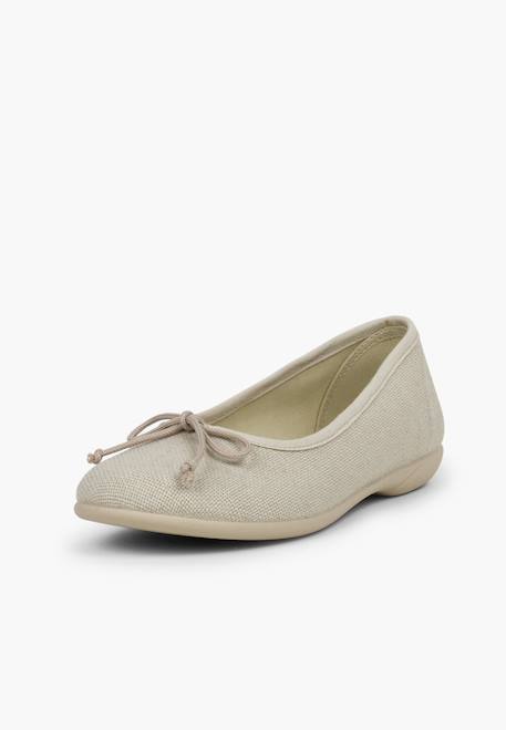 Ballerines de cérémonie en lin pour fille Blanc+Bleu marine+Écru 14 - vertbaudet enfant 